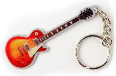 Schlüsselanhänger Gitarre Sunburst rot 