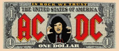 kleiner Aufnäher AC/DC Red Dollar Logo 