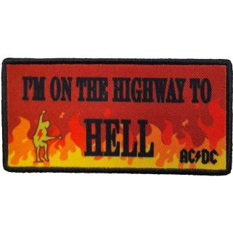 kleiner Aufnäher AC/DC Highway to Hell Flames 