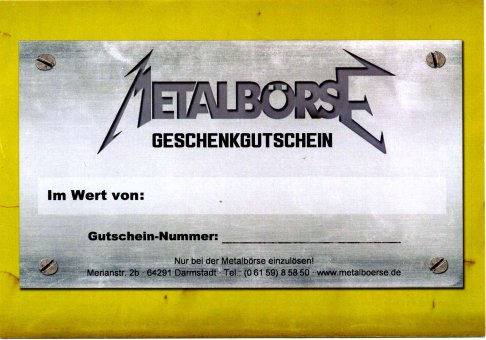 Metalbörse Gutschein 20 Euro 